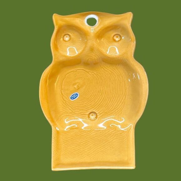 Vintage Owl Prayer Vegas Ceramic Kitchen Wall Plaque Spoon Rest Made In Japan - Picture 2 of 5